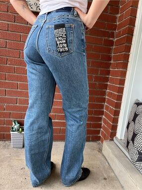 Ksubi Blue High-Rise Straight Jeans